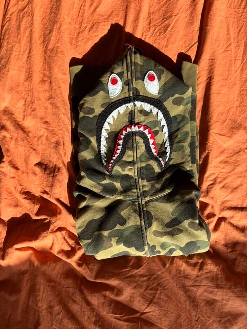 BAPE sweater met haaienprint, Kleding | Heren, Truien en Vesten, Zo goed als nieuw, Groen, Ophalen of Verzenden