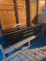 TV kast zwarte lak op inoxe voetjes met 2 grote schuiven, Doe-het-zelf en Bouw, Steigers, Ophalen