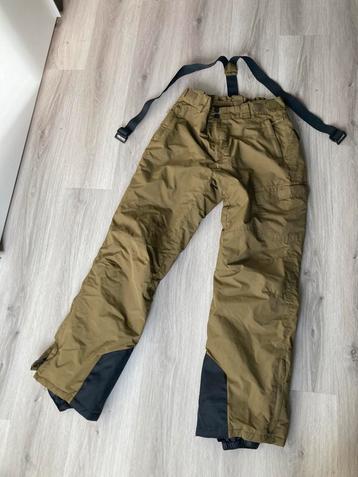 Khaki groene ski broek met bretellen maat s beschikbaar voor biedingen