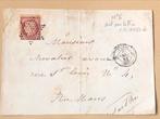 Frankrijk Cérès nummer 6 alleen op briefcitaat €1750, Postzegels en Munten, Brieven en Enveloppen | Buitenland, Brief