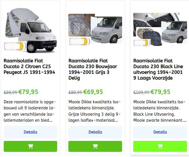 Fiat Ducato Raamisolatie binnenzijde deverse soorten ACTIE!, Caravans en Kamperen, Mobilhome-accessoires, Nieuw, Ophalen of Verzenden