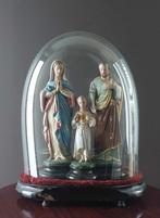 Oude glazen bol + beeldje Heilige Familie - eind 19e eeuw, Antiek en Kunst, Ophalen