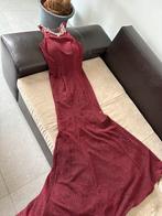 Chique bordeaux feestkleed van “Met Eva” – maat XS/S, Eva, Ophalen of Verzenden, Zo goed als nieuw, Maat 36 (S)