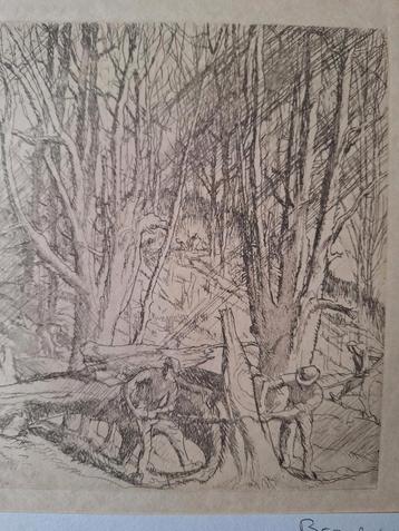Ets van Frank Brangwyn "In het woud" beschikbaar voor biedingen