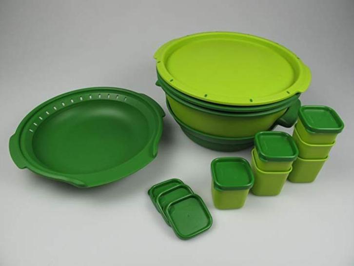 Tupperware™ « 101 Micro Gourmet + Inzet + Ramekins » groen, Huis en Inrichting, Keuken | Tupperware, Nieuw, Bak of Kom, Groen