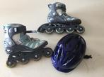 Rollerskates +helm, Ophalen of Verzenden, Zo goed als nieuw, Inline skates 4 wielen, Dames