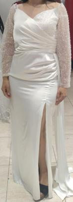 robe mariée blanche, Taille 42/44 (L), Sous le genou, Enlèvement ou Envoi, Blanc