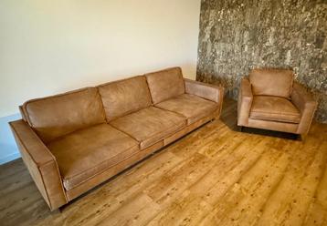 Suède bank + fauteuil beschikbaar voor biedingen