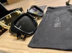 PR COLLECTION - Zonnebril Goud, Zwart - Acetaat, Metaal, Handtassen en Accessoires, Overige merken, Zonnebril, Zwart, Nieuw