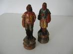 2 antieke beeldjes Oostende vissers koppel terra cotta, Collections, Statues & Figurines, Humain, Enlèvement ou Envoi