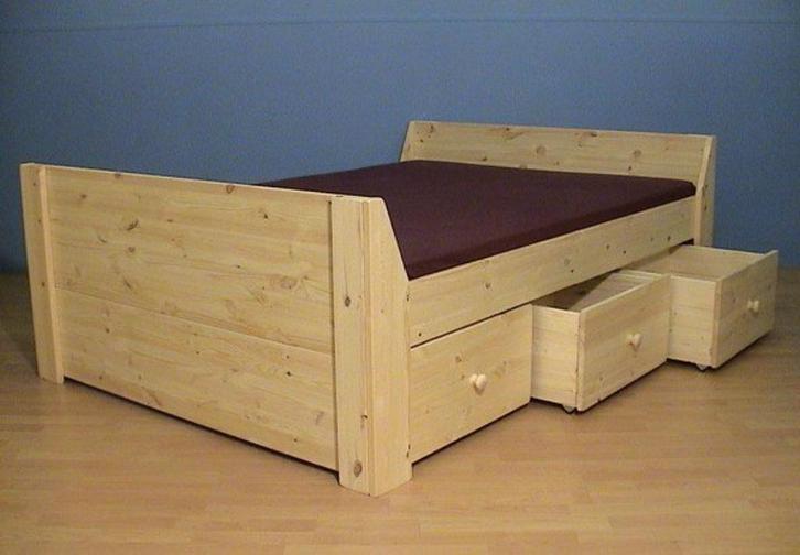 Stevige massief houten bed 3 of 6 laden, Huis en Inrichting, Slaapkamer | Bedden, Nieuw, Tweepersoons, Overige maten, Overige maten