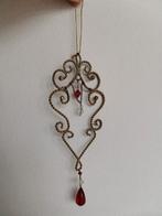 metalen kerstversiering met rode en witte parels - 16,5cm, Diversen, Ophalen of Verzenden, Gebruikt