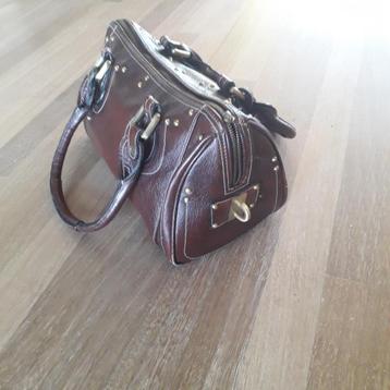 Trendy handtas voor vrouwen vintage donker bruin leer 