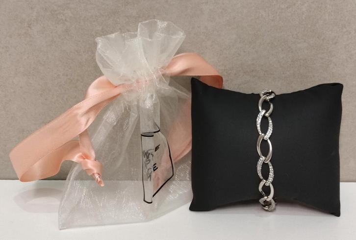 Twice as Nice Armband 19 cm, Handtassen en Accessoires, Armbanden, Nieuw, Zilver, Zilver, Met edelsteen, Ophalen of Verzenden