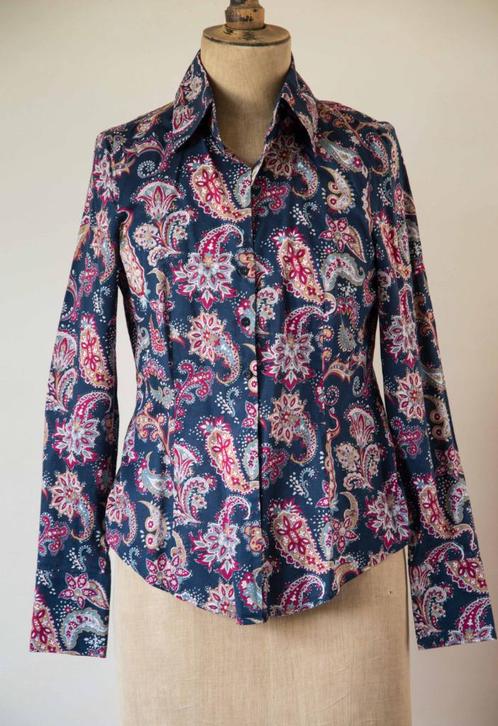 bloes paisley print Esprit, Kleding | Dames, Blouses en Tunieken, Gedragen, Maat 36 (S), Blauw, Verzenden