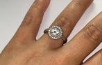 Ring met in het lab gemaakte diamantjes., Bijoux, Sacs & Beauté, Bagues, Comme neuf, Enlèvement ou Envoi