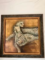 Handgemaakte foto met luipaard 120cm, Antiek en Kunst, Antiek | Woonaccessoires, Ophalen