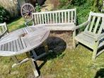 Teak tuinmeubels, Tuin en Terras, Ophalen, 5 zitplaatsen, Gebruikt, Bank