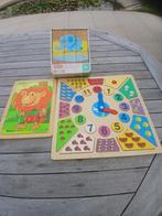 Houten uurwerk en houten puzzels, Ophalen, Gebruikt