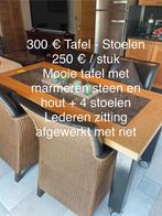 Set van een Eettafel en 4 Armstoelen, 50 tot 100 cm, 150 tot 200 cm, Rechthoekig, Vier personen