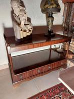 Salon- en/of bijzettafel bootstijl, 2 laden mahoniefineer, Ophalen, Gebruikt, 50 tot 100 cm, Overige houtsoorten