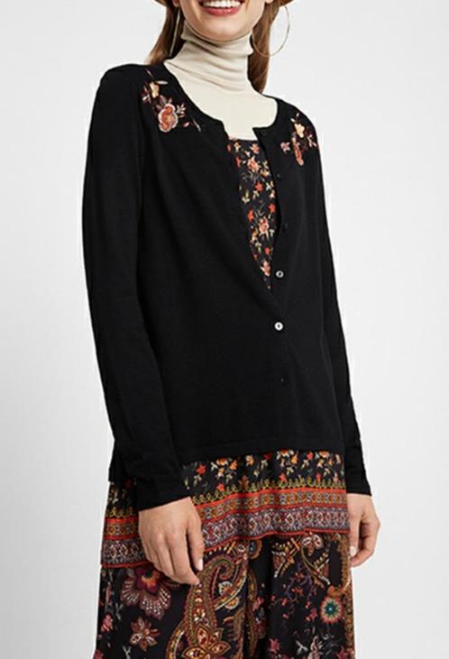 Cardigan et top fleuri en une tunique Desigual taille s/m, Vêtements | Femmes, Pulls & Gilets, Comme neuf, Taille 36 (S), Noir