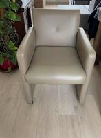 Eetkamer stoelen/ zeteltjes taupe namaak leder, Ophalen, Kunststof, Gebruikt, Minder dan 75 cm
