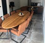 Tafel met 8 stoellen, Huis en Inrichting, Tafels | Eettafels, Ophalen, Vijf personen of meer, Ovaal, 200 cm of meer