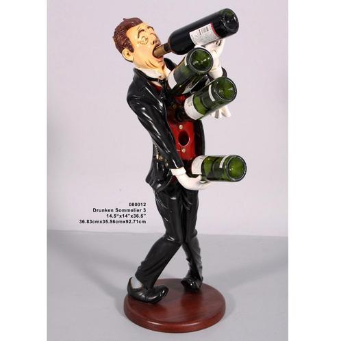 Wine Waiter Sommelier Drunken — Statue de serveur Hauteur 93, Collections, Statues & Figurines, Neuf, Enlèvement ou Envoi