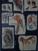 fraaie aquarel met 8 scènes met vogels E. Allebé uit 1999, Ophalen