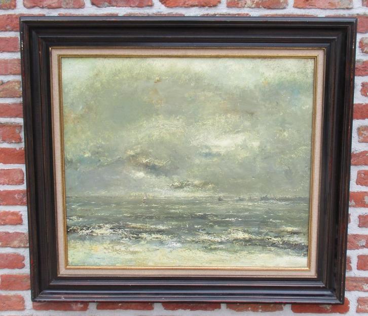 Bosschaert Bernard ( 1933 ) Zeezicht in de winter, Antiek en Kunst, Kunst | Schilderijen | Klassiek, Ophalen
