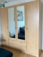 Armoire 4 portes en hêtre avec miroirs à vendre, Maison & Meubles, Armoires | Penderies & Garde-robes, 150 à 200 cm, 25 à 50 cm