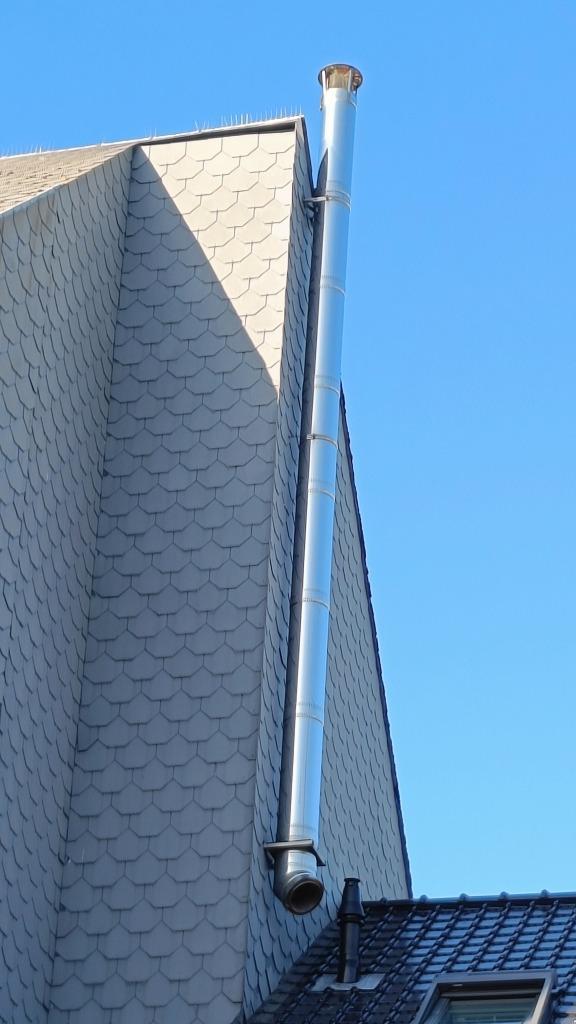 dubbelwandige inox schoorsteen elementen, Doe-het-zelf en Bouw, Buizen en Afvoer, Zo goed als nieuw, Inox, 80 mm of meer, Ophalen