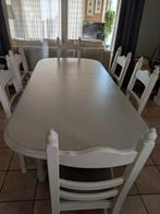 Eiken eettafel en 6 stoelen, Huis en Inrichting, Tafels | Eettafels, Ophalen, Gebruikt, Eikenhout, 50 tot 100 cm