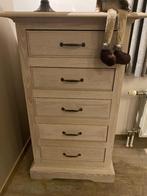 Eiken gepatineerd kastje met schuiven, Ophalen, 5 laden of meer, 100 tot 150 cm, Eikenhout