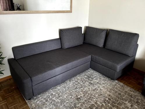 IKEAx2 FRIHETEN slaapbanken met opberger, donkergrijs, Huis en Inrichting, Slaapkamer | Slaapbanken, Gebruikt, 140 cm, Overige maten