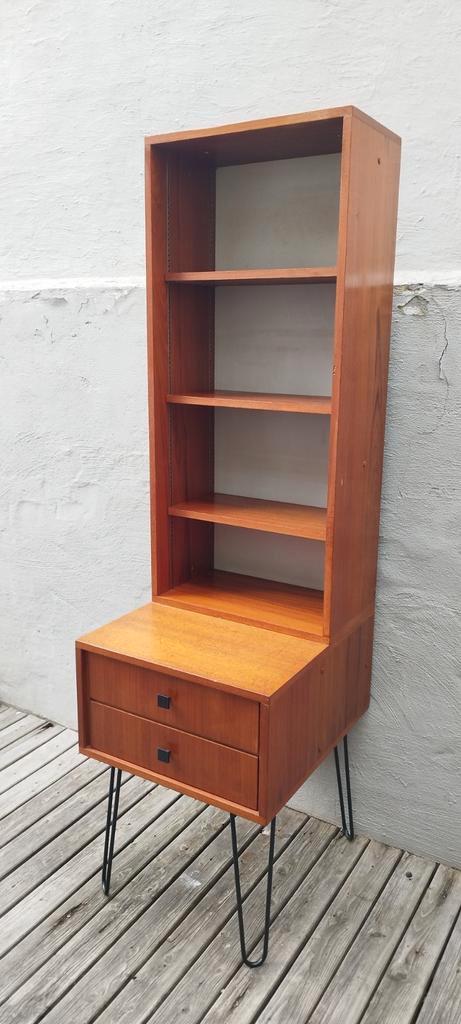 Vintage retro design sideboard highboard boekenkast, Antiek en Kunst, Antiek | Meubels | Kasten, Ophalen