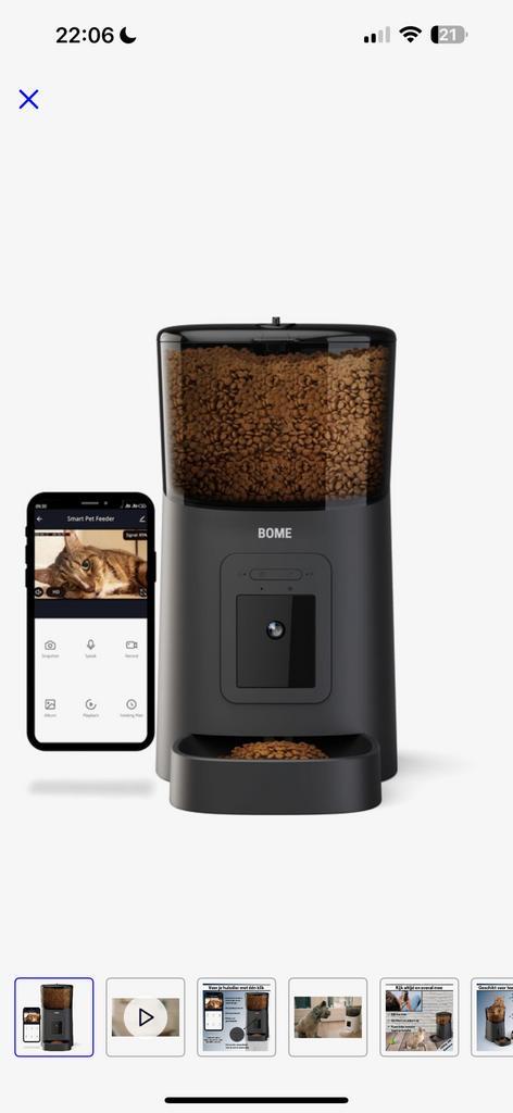 BOME automatische voerbak met camera, Dieren en Toebehoren, Kattenvoerbakken en Drinkbakken, Zo goed als nieuw, Ophalen