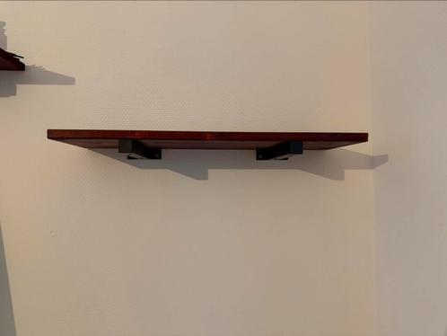 Étagères en bois et métal noir (couleur acajou), Huis en Inrichting, Woonaccessoires | Wandplanken en Boekenplanken, Zo goed als nieuw