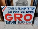 Ancienne plaque émaillée GRO Alimentation Waremme, Enlèvement ou Envoi