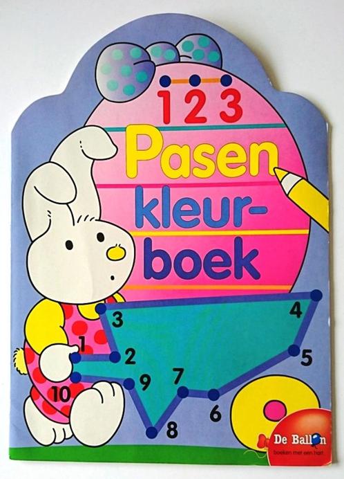 Pasen : 1 2 3 Pasen kleurboek, +5 jr - De Ballon, Boeken, Kinderboeken | Kleuters, Zo goed als nieuw, 5 of 6 jaar, Jongen of Meisje