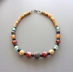 Collier africain en agates, bois fossile et terres cuites, Neuf, Pierre ou Minéral, Enlèvement ou Envoi, Vert