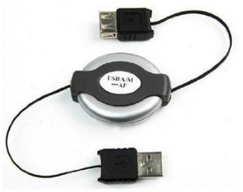 USB-A Male / USB-A Female Koppel Kabel Uittrekbaar Lengte 1m, Telecommunicatie, Mobiele telefoons | Telefoon-opladers, Gebruikt