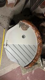 Bijzondere art deco spiegel 70cm eikenhout facet glas, Huis en Inrichting, Ophalen of Verzenden, Gebruikt