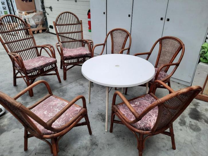 rotan stoelen, Huis en Inrichting, Stoelen, Zo goed als nieuw, Vijf, Zes of meer stoelen, Riet of Rotan, Ophalen