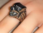 Herenring wolf, Bijoux, Sacs & Beauté, Bagues, Neuf, Fer ou Acier, Homme, Argent