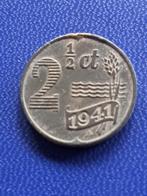 1941 Nederland halve stuiver in zink Wilhelmina, Postzegels en Munten, Munten | Nederland, Koningin Wilhelmina, Losse munt, 5 cent