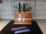 Messen tupperware + magnetische messenblok, Huis en Inrichting, Zo goed als nieuw, Ophalen