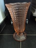 Vintage oudroze glazen vaas, Glas, Ophalen of Verzenden, Zo goed als nieuw