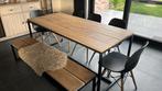 Handgemaakte eettafel vol eik met bank, Huis en Inrichting, Ophalen, Rustiek, 50 tot 100 cm, Zo goed als nieuw